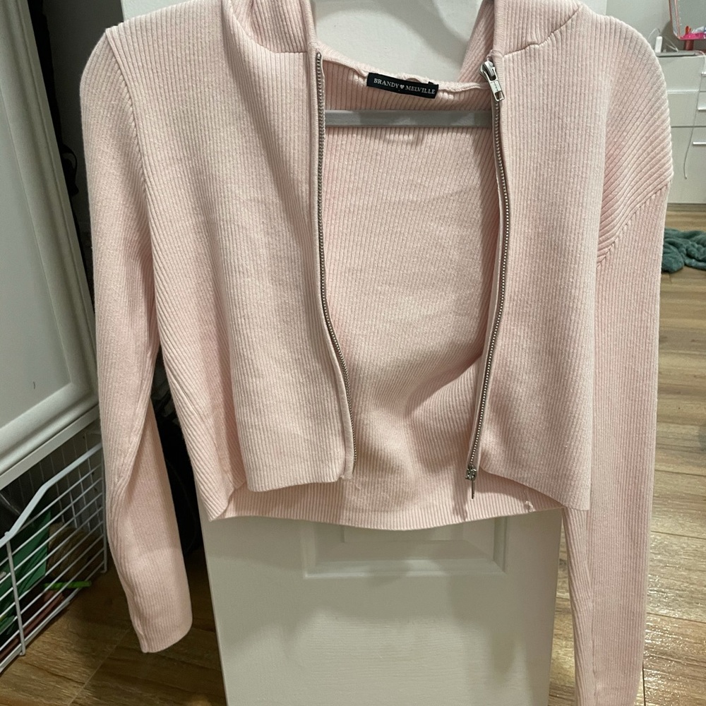 Brandy Melville Pink Zip Up 💗